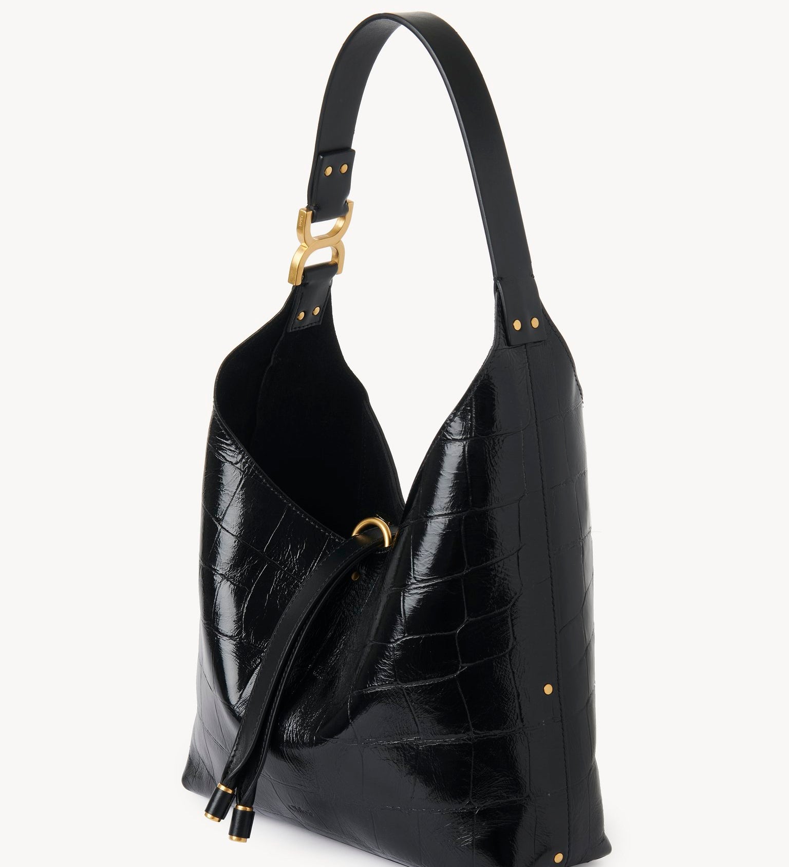 Chloé Chloé - Small Marcie hobo bag in croco-effect leather