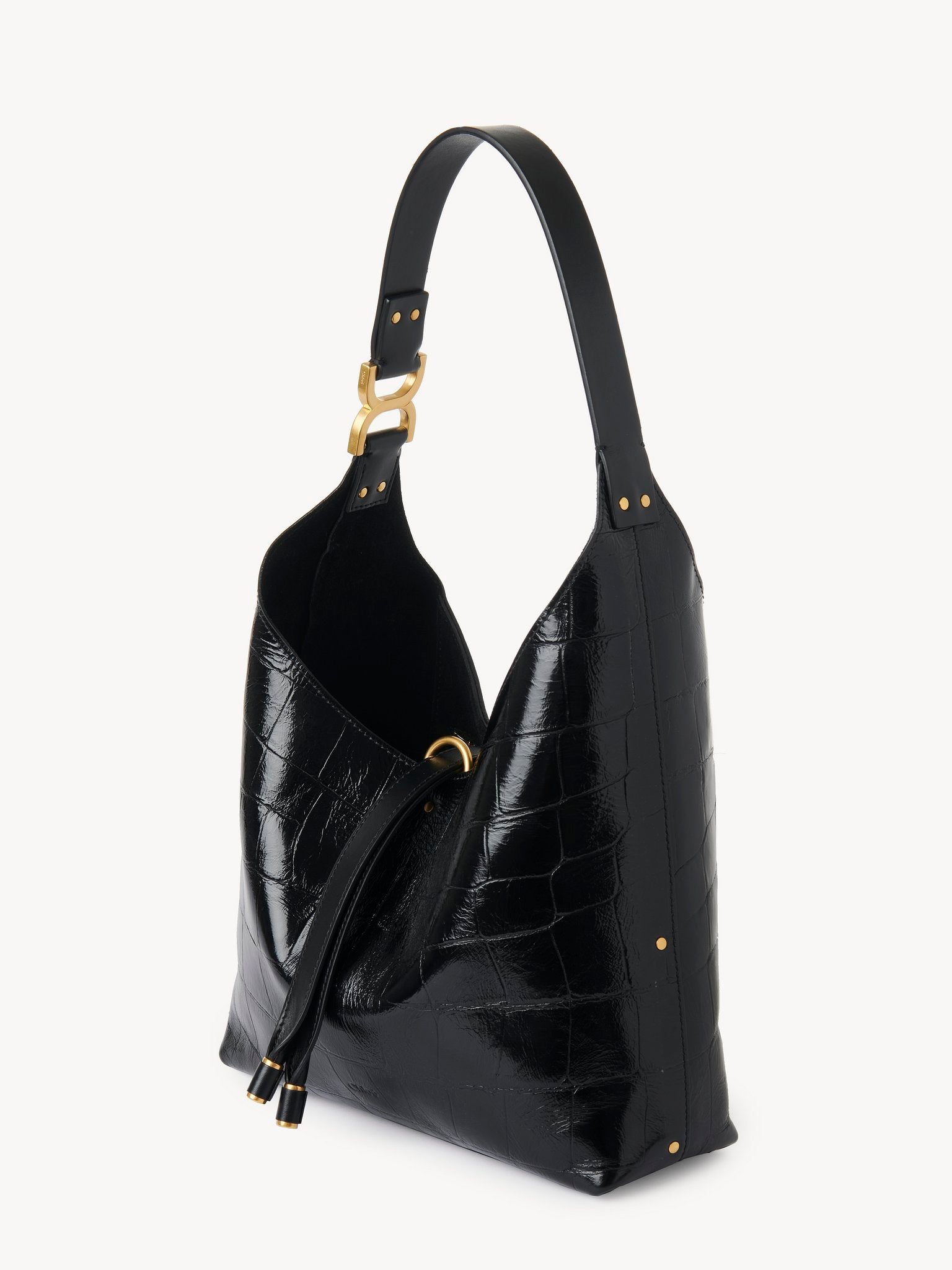 Chloé Chloé - Small Marcie hobo bag in croco-effect leather