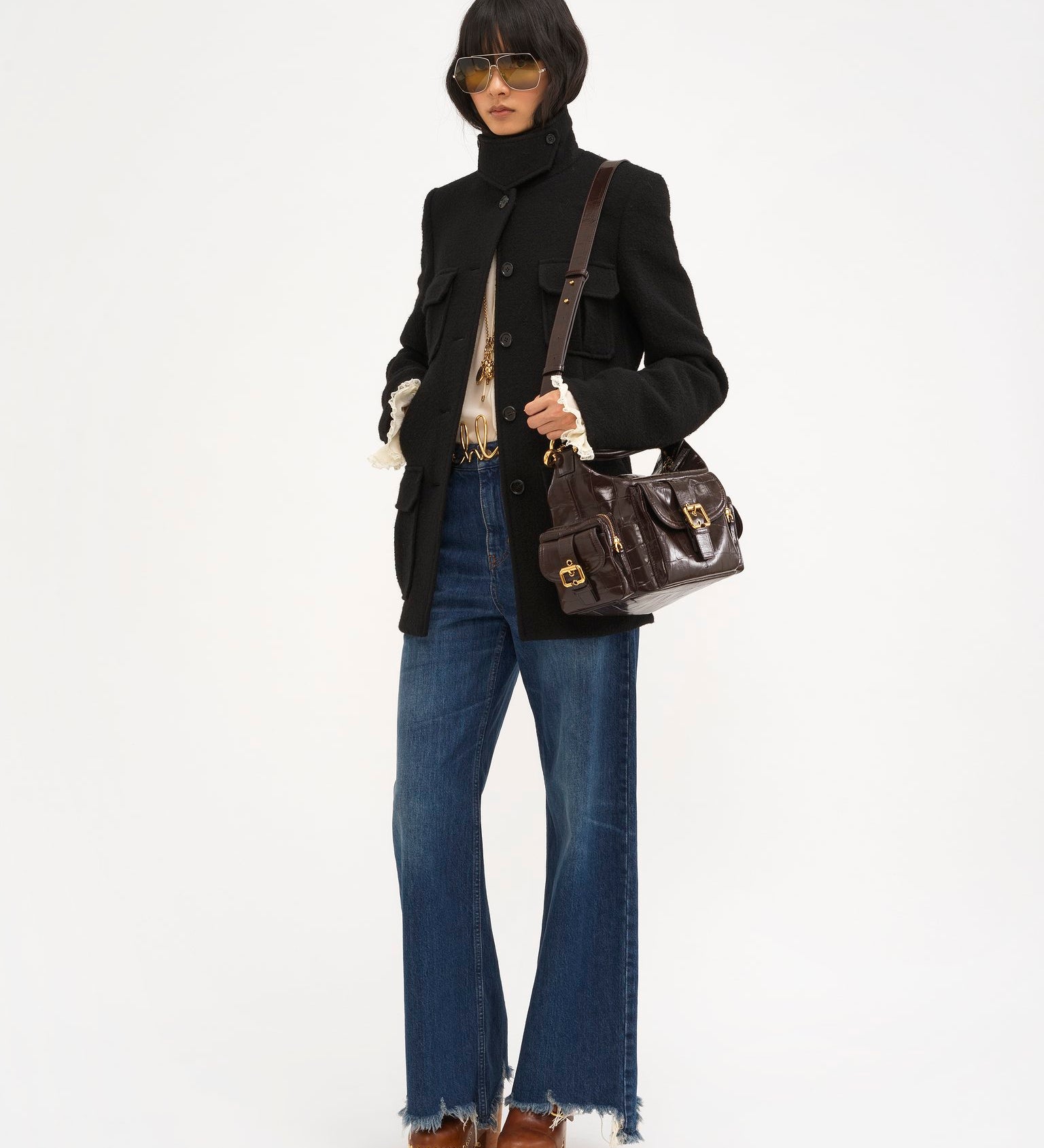 Chloé Chloé - Camera bag in croco-effect leather