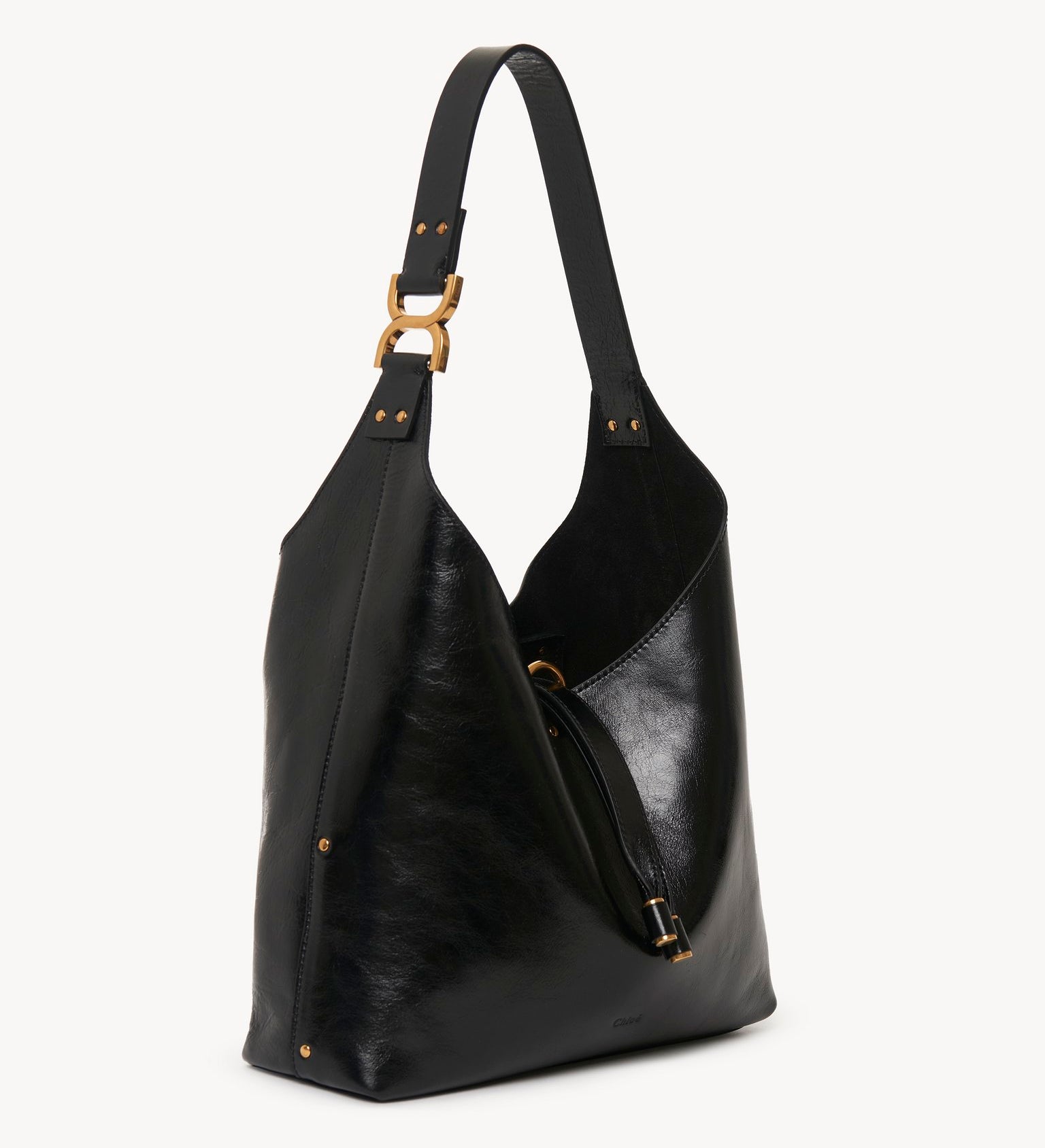 Chloé Chloé - Small Marcie hobo bag in shiny leather