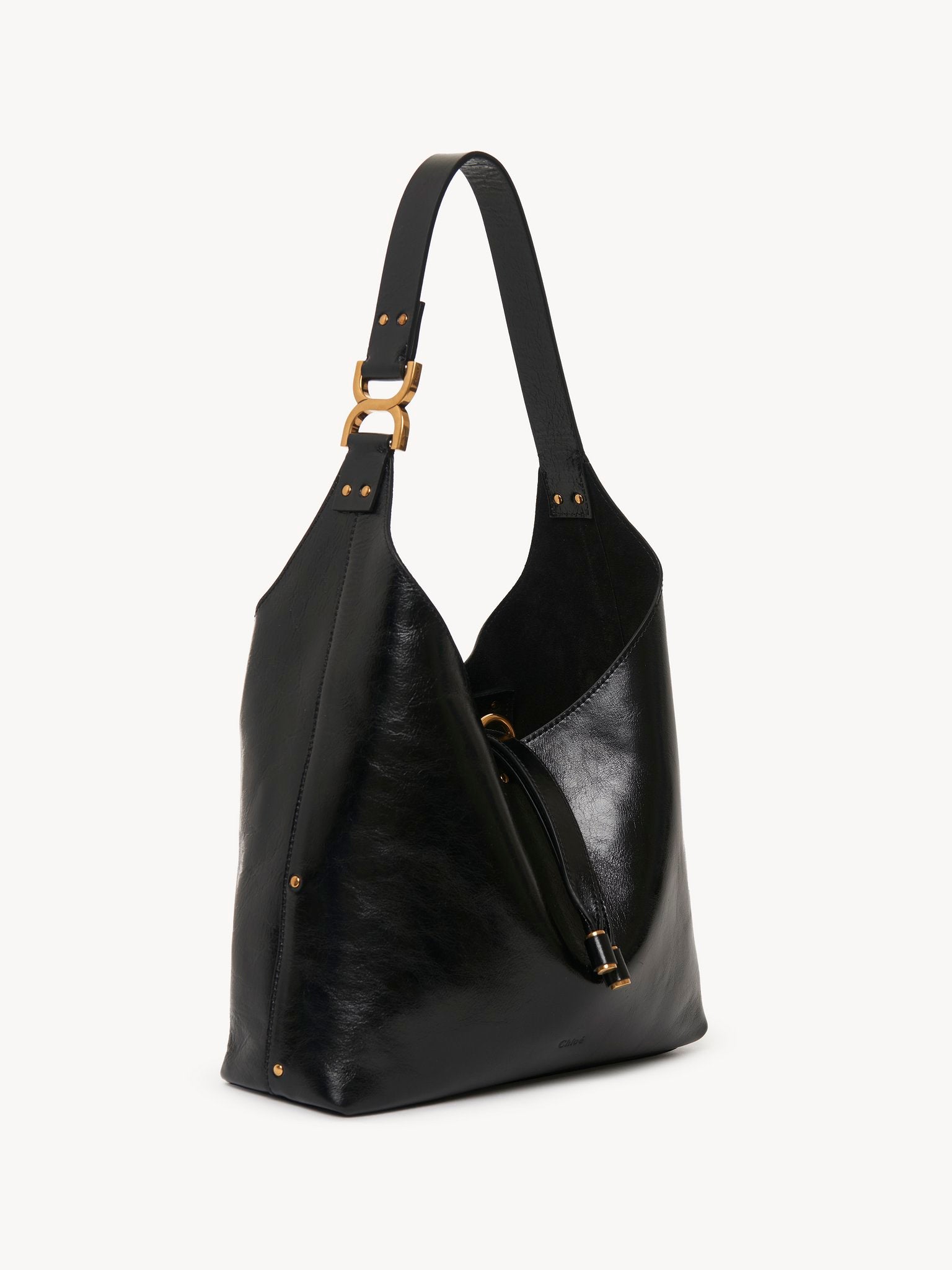 Chloé Chloé - Small Marcie hobo bag in shiny leather