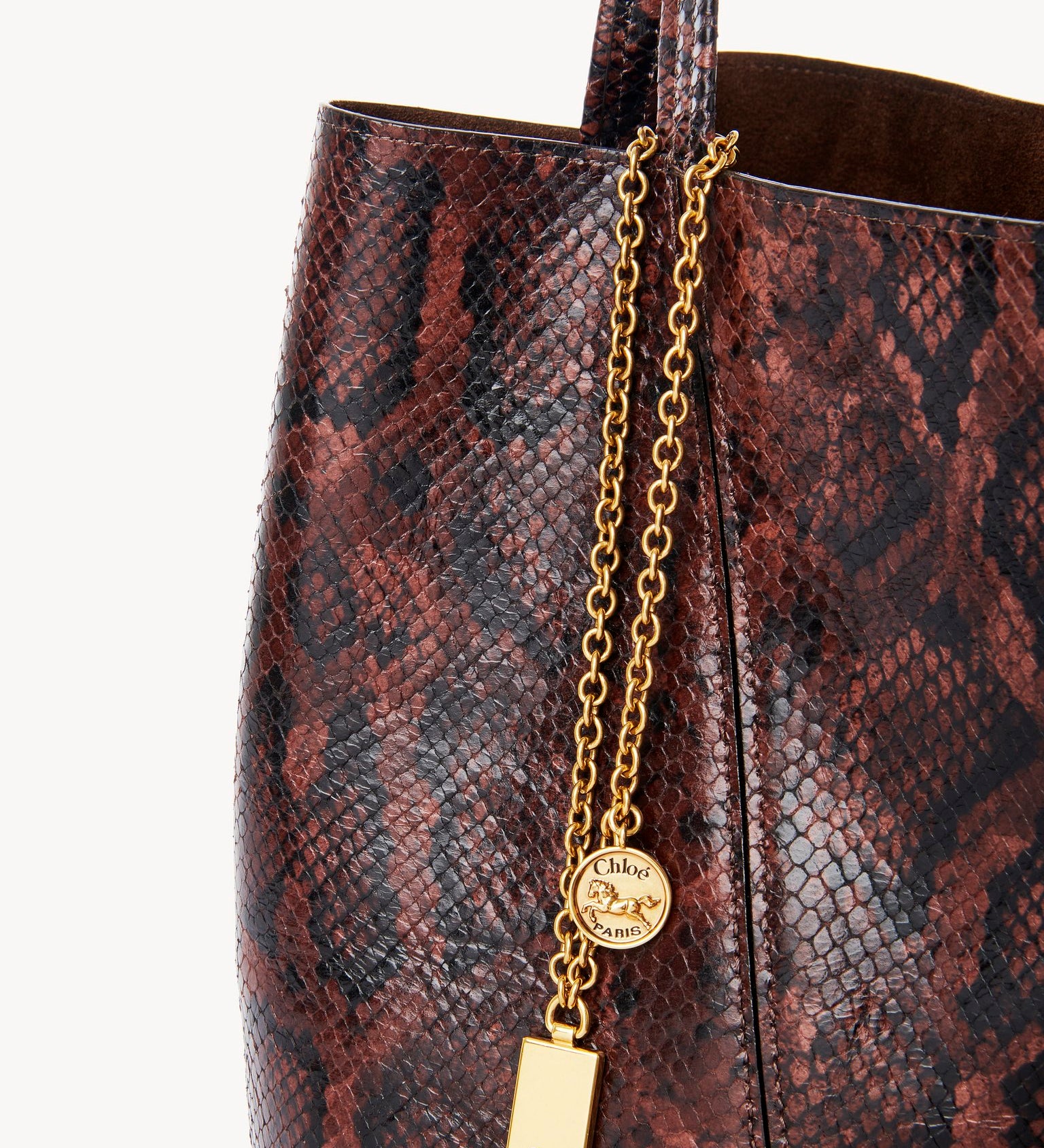 Chloé Chloé - Chloé Spin tote bag in python-effect leather