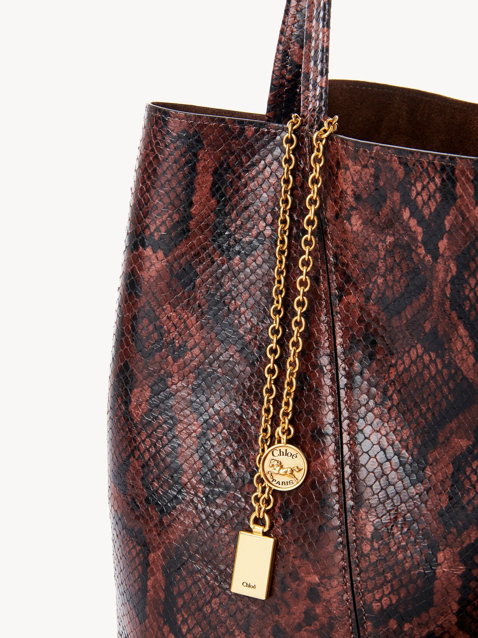 Chloé Chloé - Chloé Spin tote bag in python-effect leather