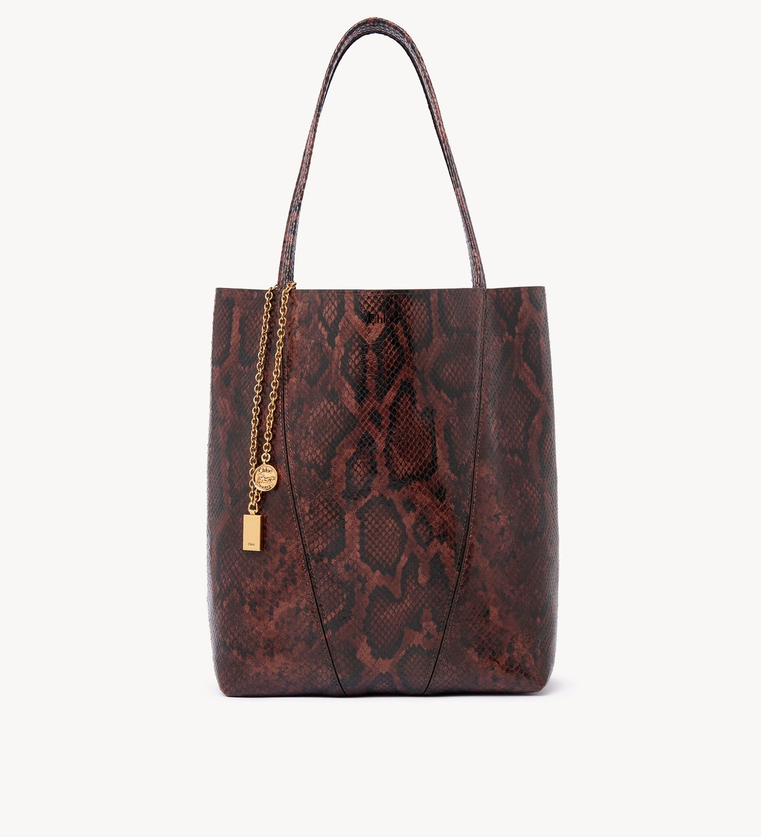 Chloé Chloé - Chloé Spin tote bag in python-effect leather