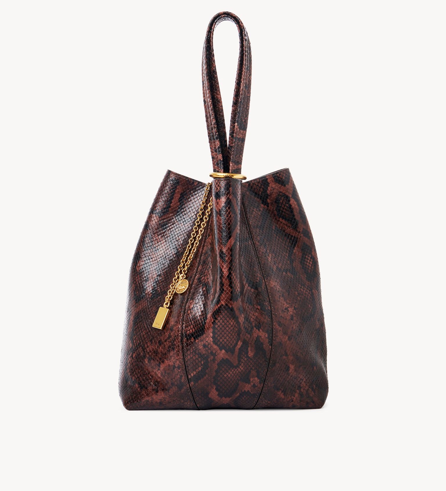 Chloé Chloé - Chloé Spin tote bag in python-effect leather