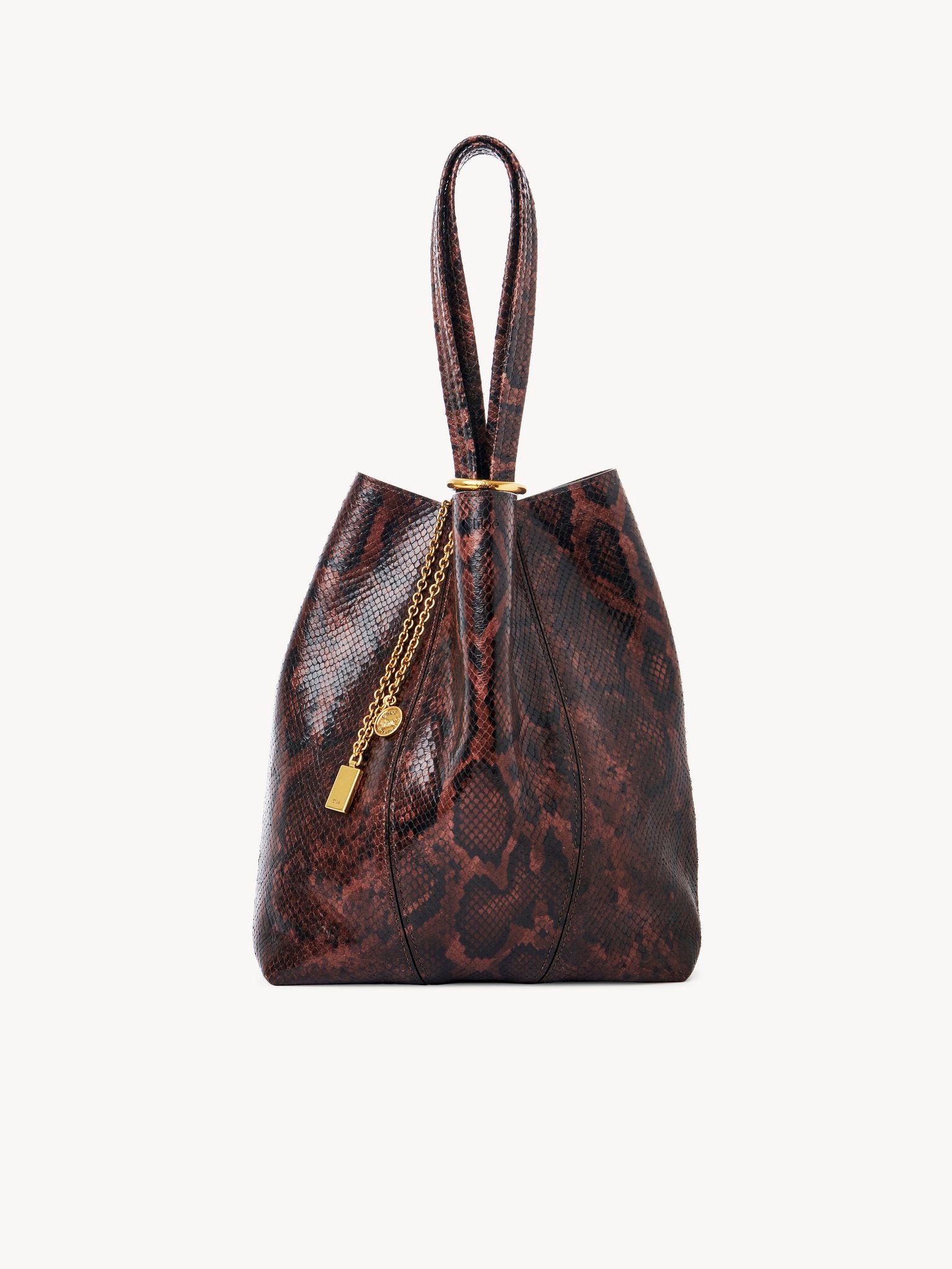 Chloé Chloé - Chloé Spin tote bag in python-effect leather