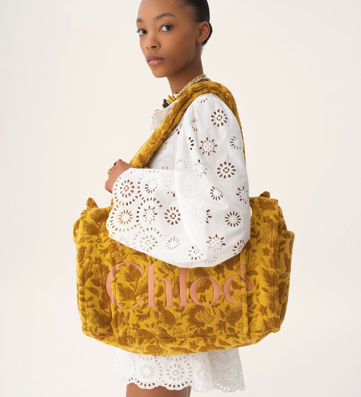 Chloé Chloé - Large Chloé Plage tote bag in jacquard terry