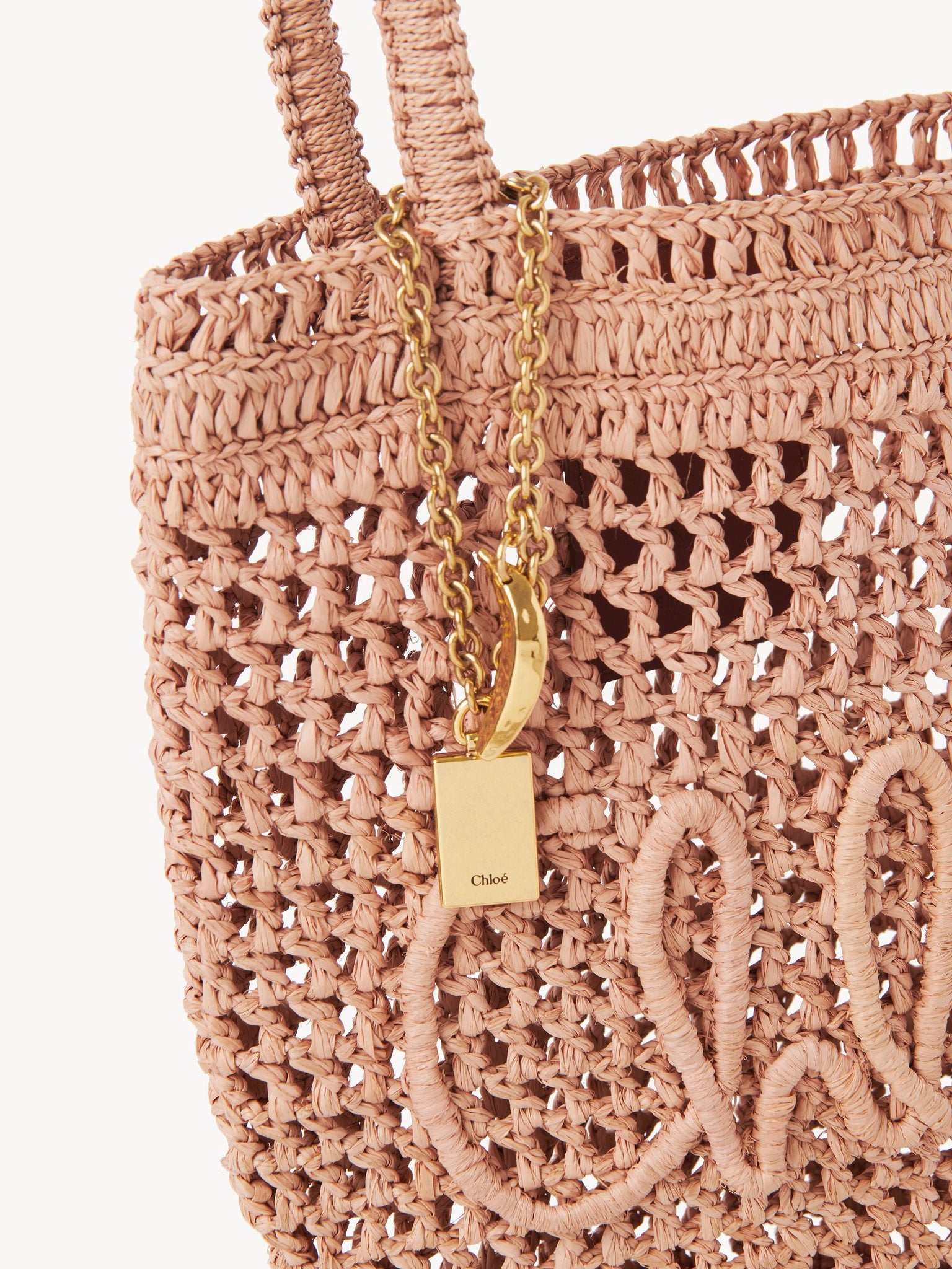 Chloé Chloé - Small Summer Banana tote bag in raffia