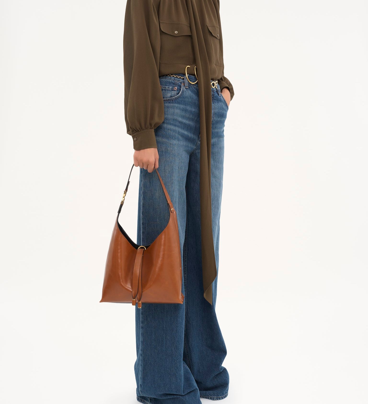 Chloé Chloé - Small Marcie hobo bag in shiny leather