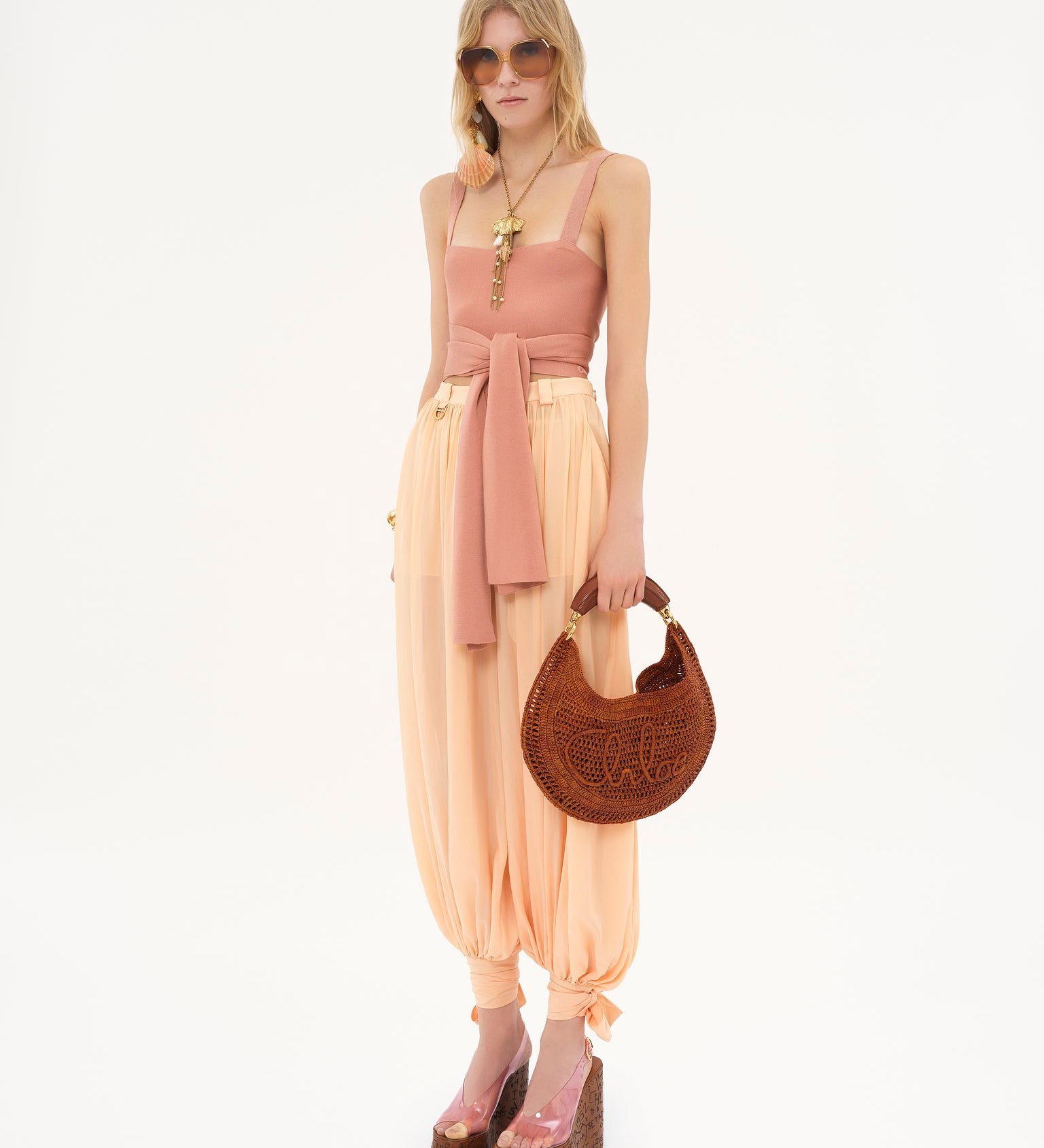 Chloé Chloé - Summer Banana hobo bag in raffia