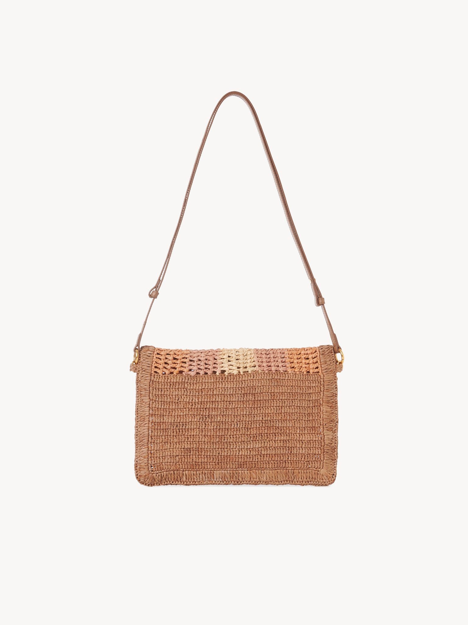 Chloé Chloé - Summer Banana flat pouch with strap in raffia