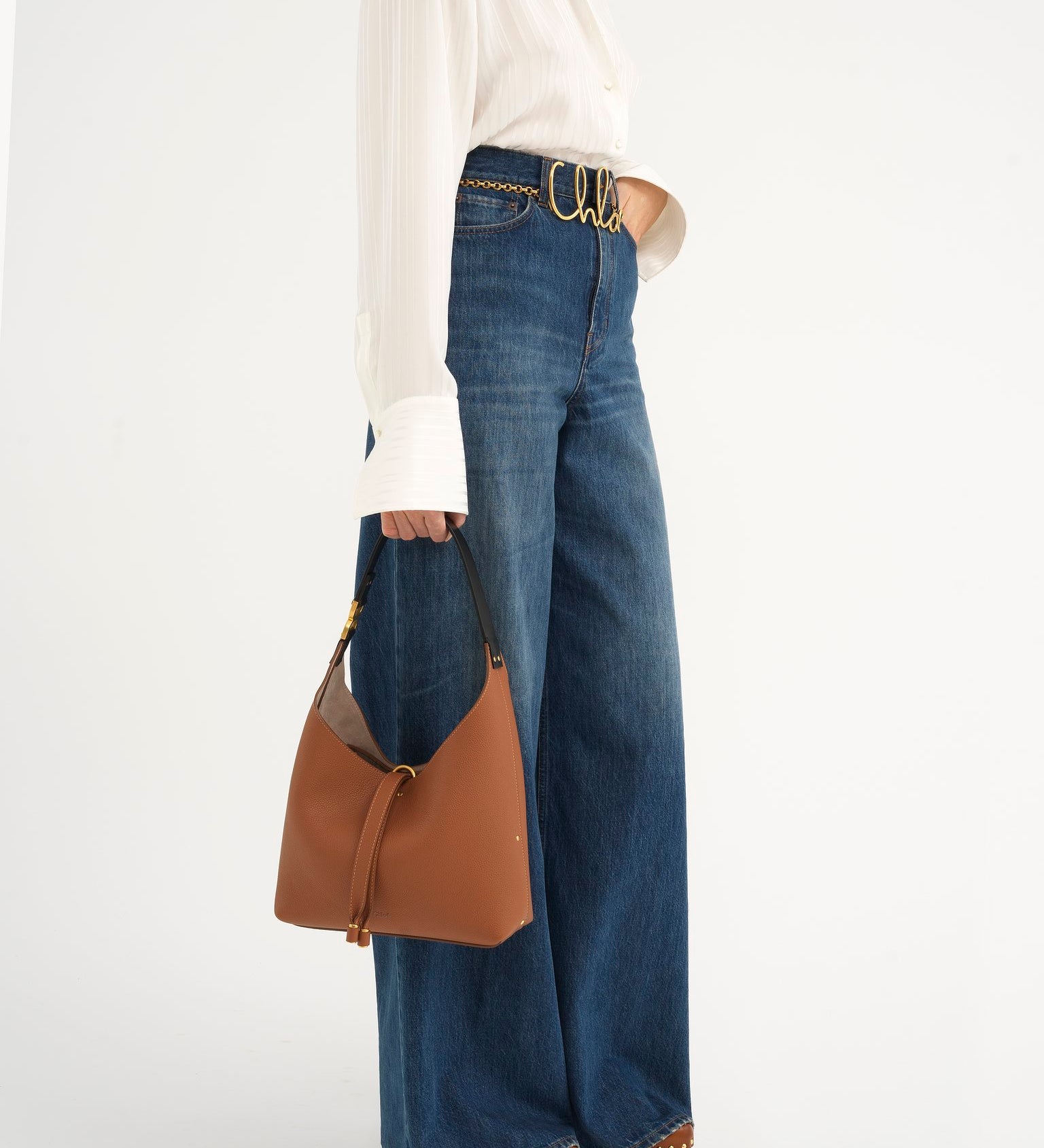 Chloé Chloé - Small Marcie hobo bag in grained leather