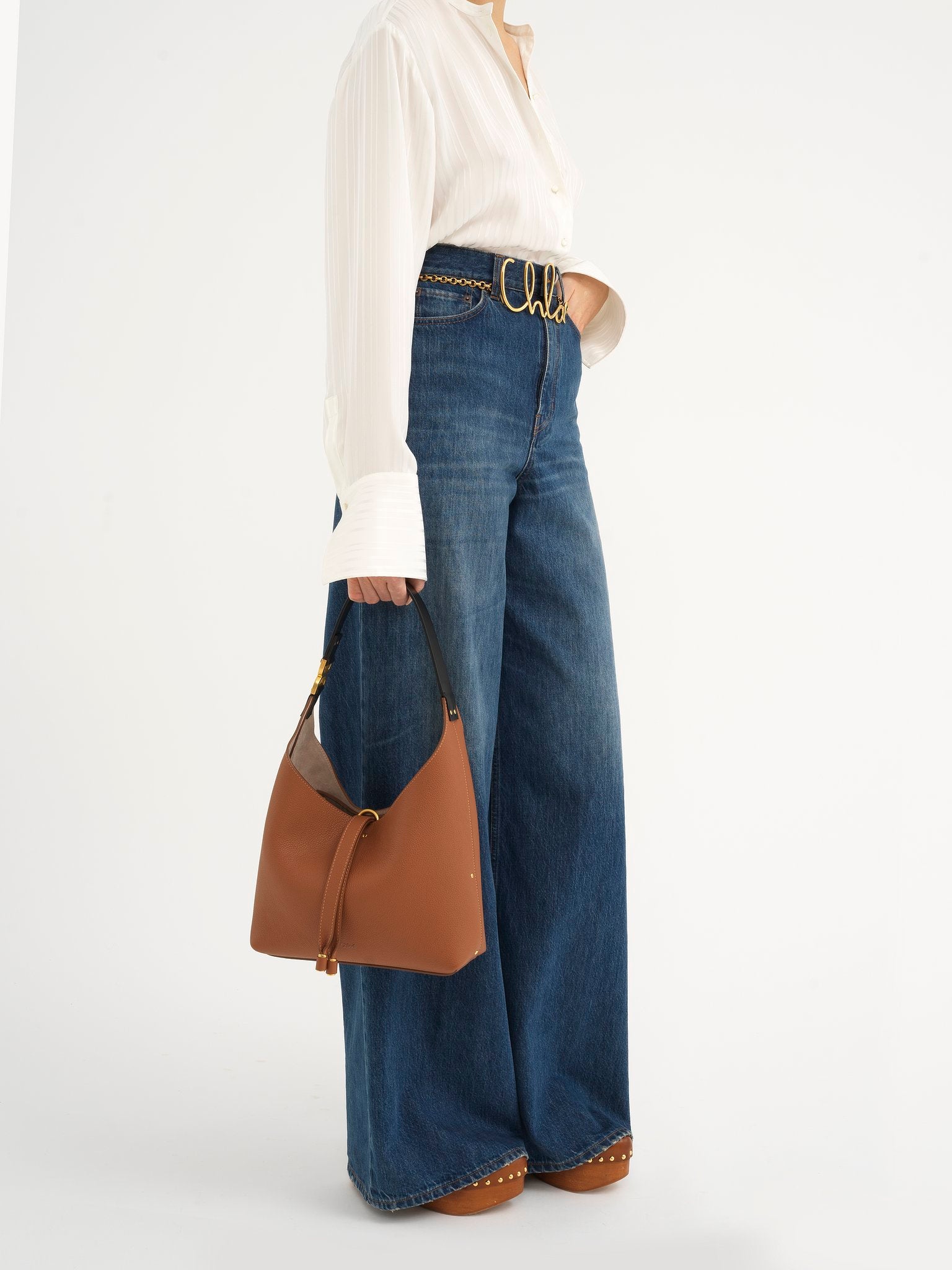 Chloé Chloé - Small Marcie hobo bag in grained leather