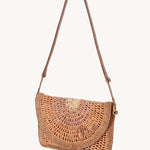 Chloé Chloé - Summer Banana flat pouch with strap in raffia