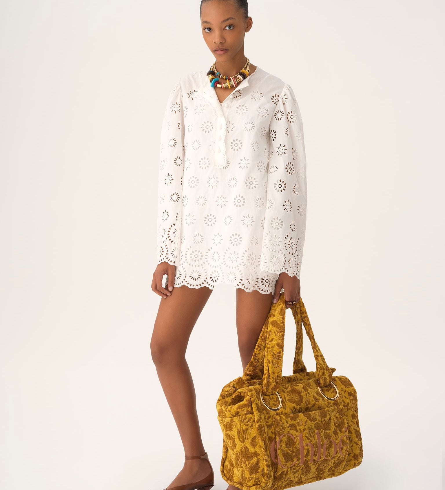 Chloé Chloé - Large Chloé Plage tote bag in jacquard terry