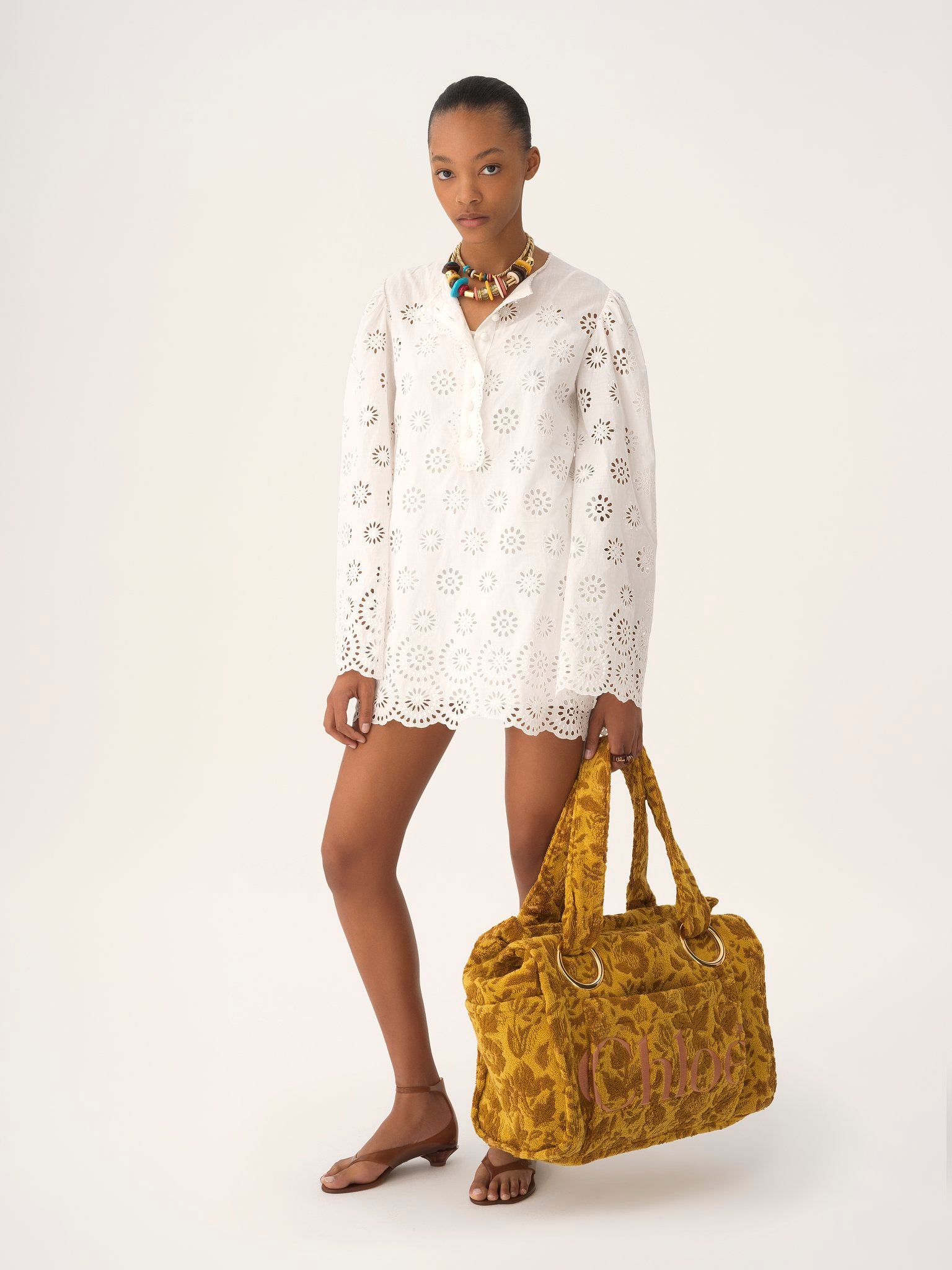 Chloé Chloé - Large Chloé Plage tote bag in jacquard terry