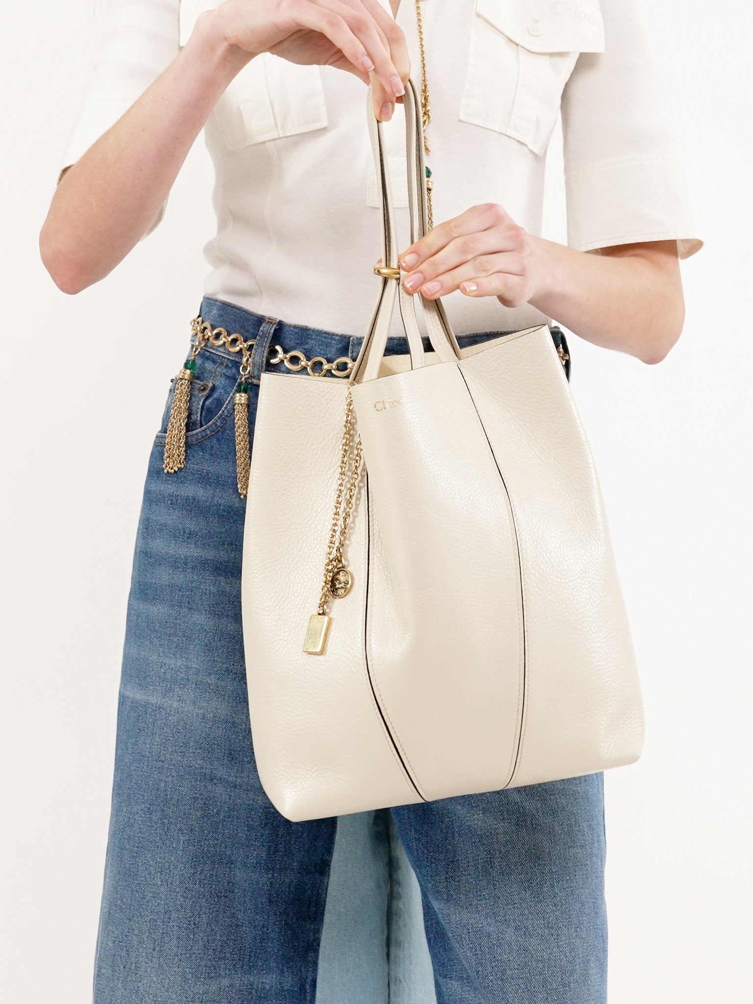 Chloé Chloé - Chloé Spin tote bag in grained leather