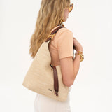 Chloé Chloé - Small Marcie hobo bag in raffia-effect fibres 