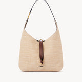 Chloé Chloé - Small Marcie hobo bag in raffia-effect fibres 