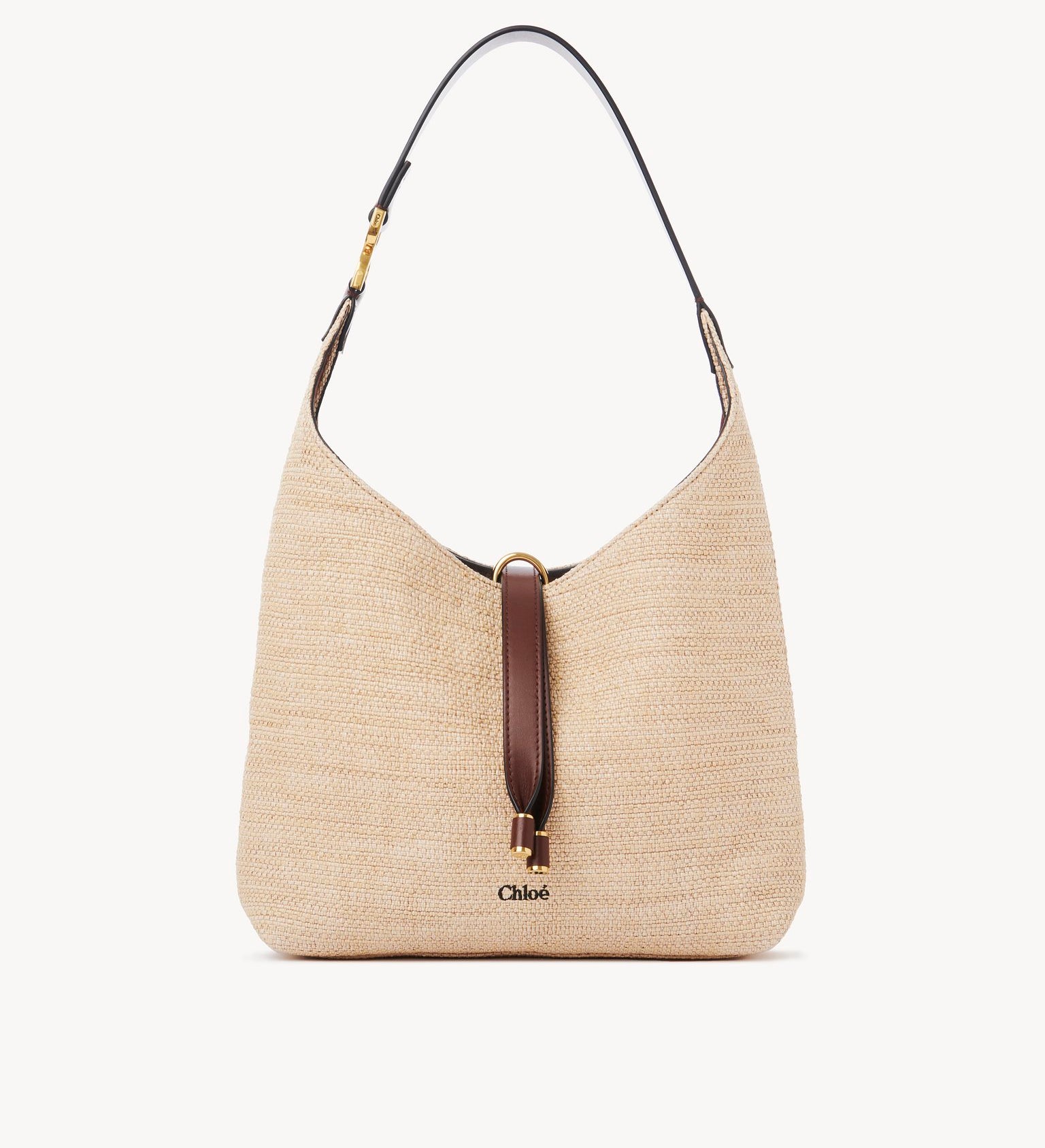 Chloé Chloé - Small Marcie hobo bag in raffia-effect fibres 