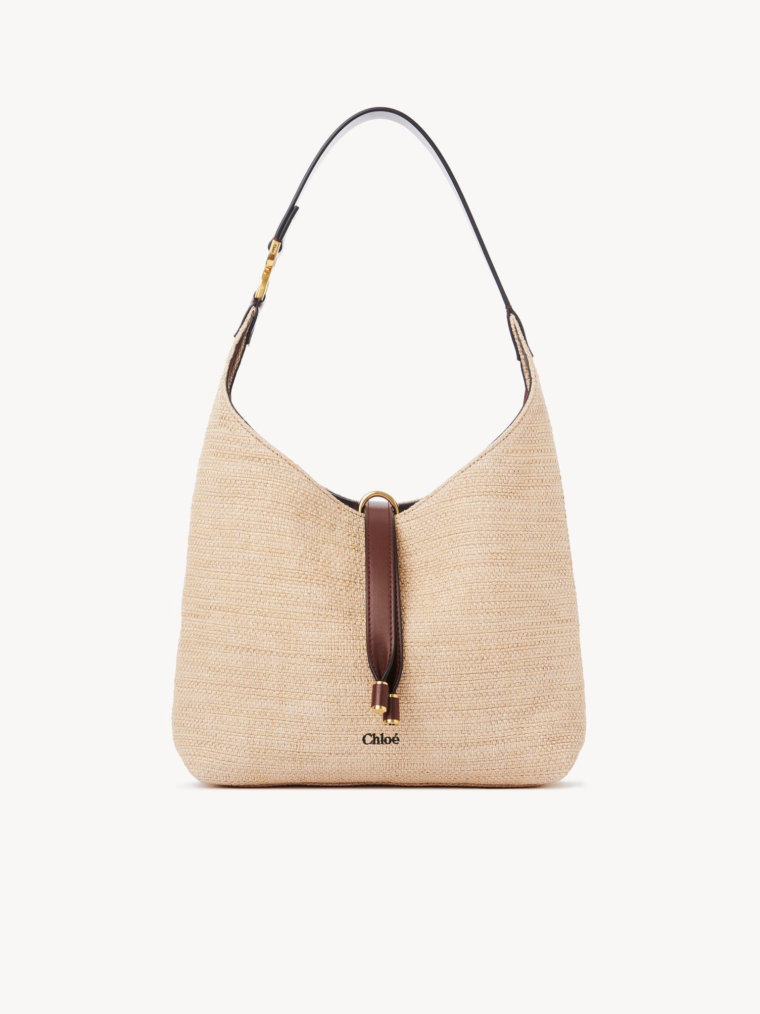 Chloé Chloé - Small Marcie hobo bag in raffia-effect fibres 