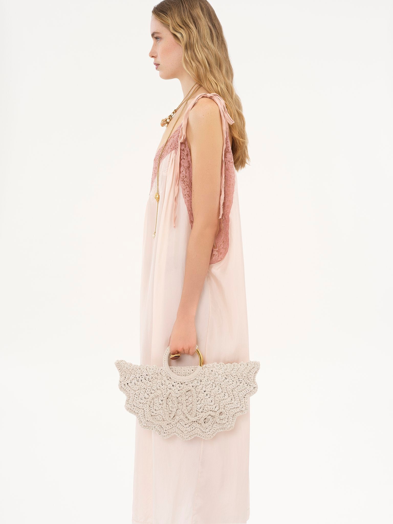 Chloé Chloé - Small Bracelet Paravent tote bag in crochet