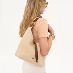 Chloé Chloé - Small Marcie hobo bag in raffia-effect fibres 