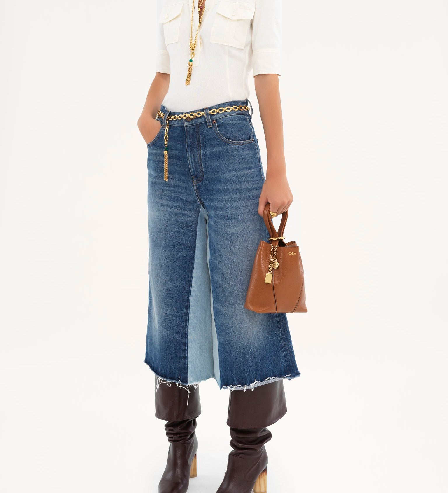 Chloé Chloé - Small Chloé Spin tote bag in grained leather