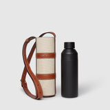 Métier - Water Bottle Holder Natural Linen with Cognac