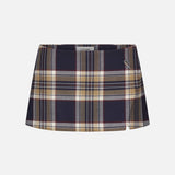 FRAME - The Checkmate Skirt -- Navy Multi
