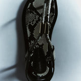 The Devoe Sandal in Natural Python-Embossed Leather