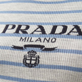 Prada Grey Logo striped superfine-wool sweater