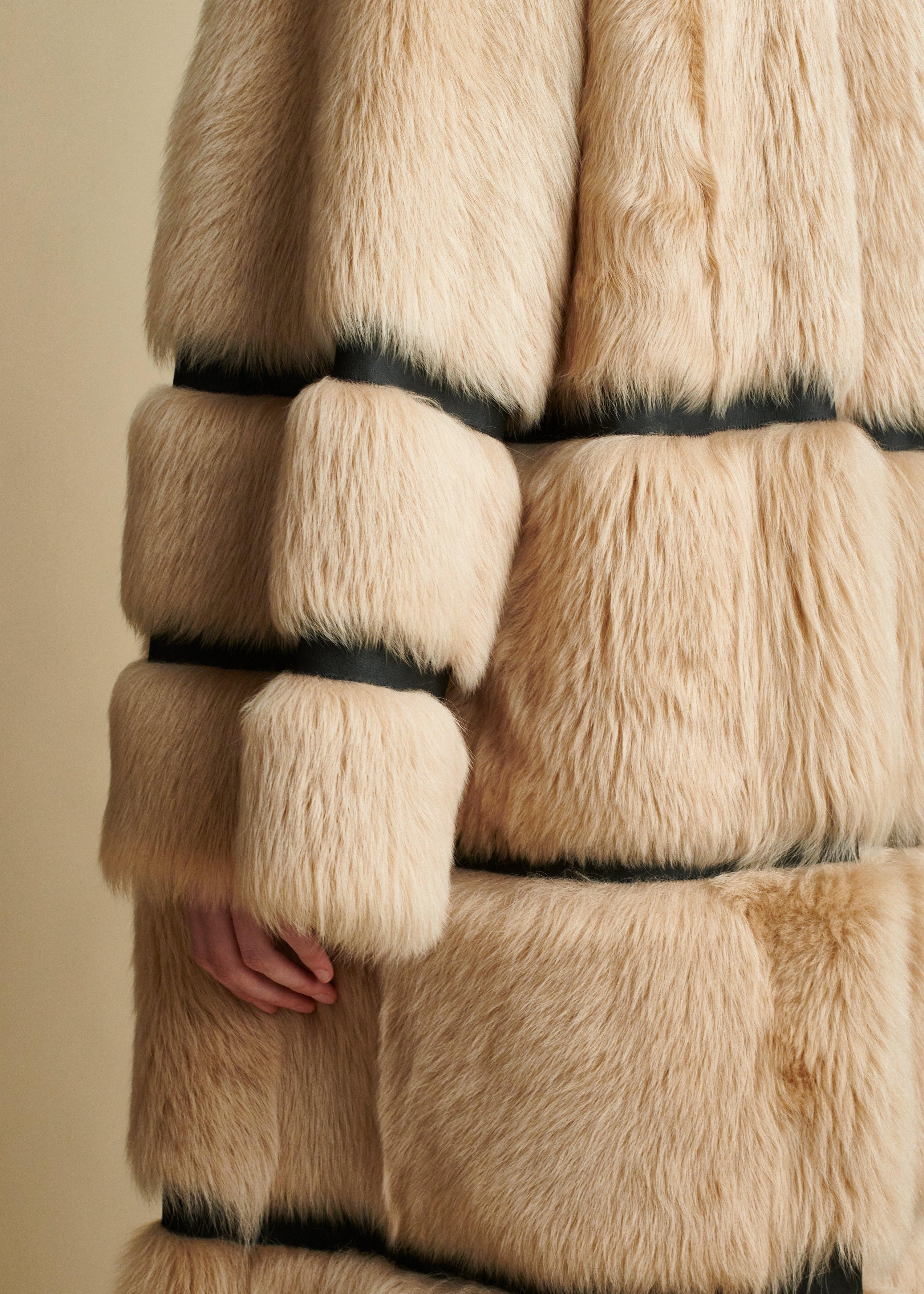 The Ada Shearling Coat in Natural - The Iconic Issue