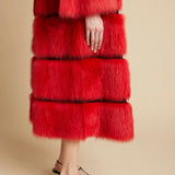 The Ada Shearling Coat in Red - The Iconic Issue