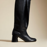 The Admiral Knee-High Boot in Black Leather - The Iconic Issue