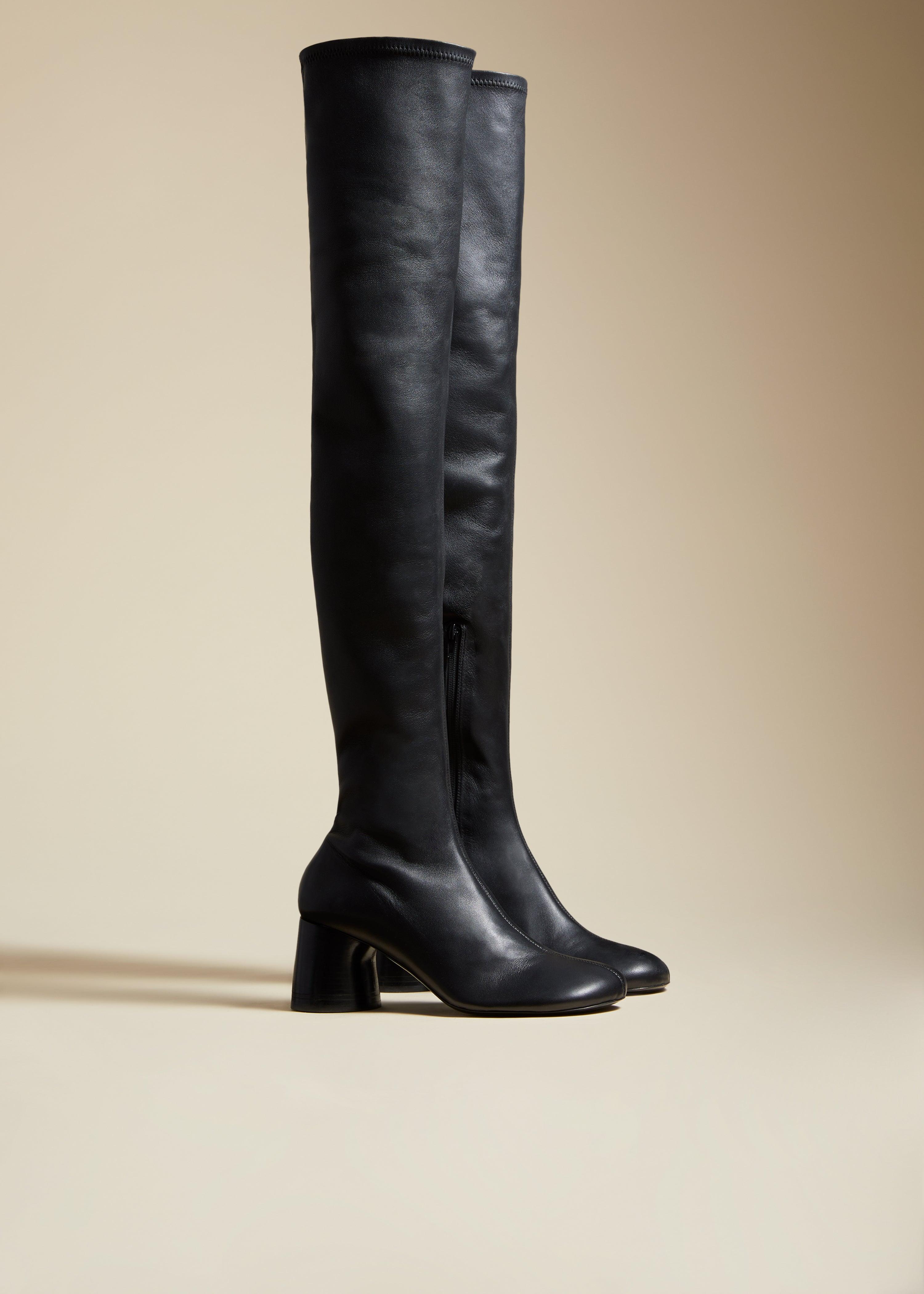 The Admiral Over-the-Knee Boot in Black Leather - The Iconic Issue