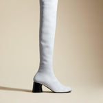 The Admiral Over-the-Knee Boot in White Leather - The Iconic Issue