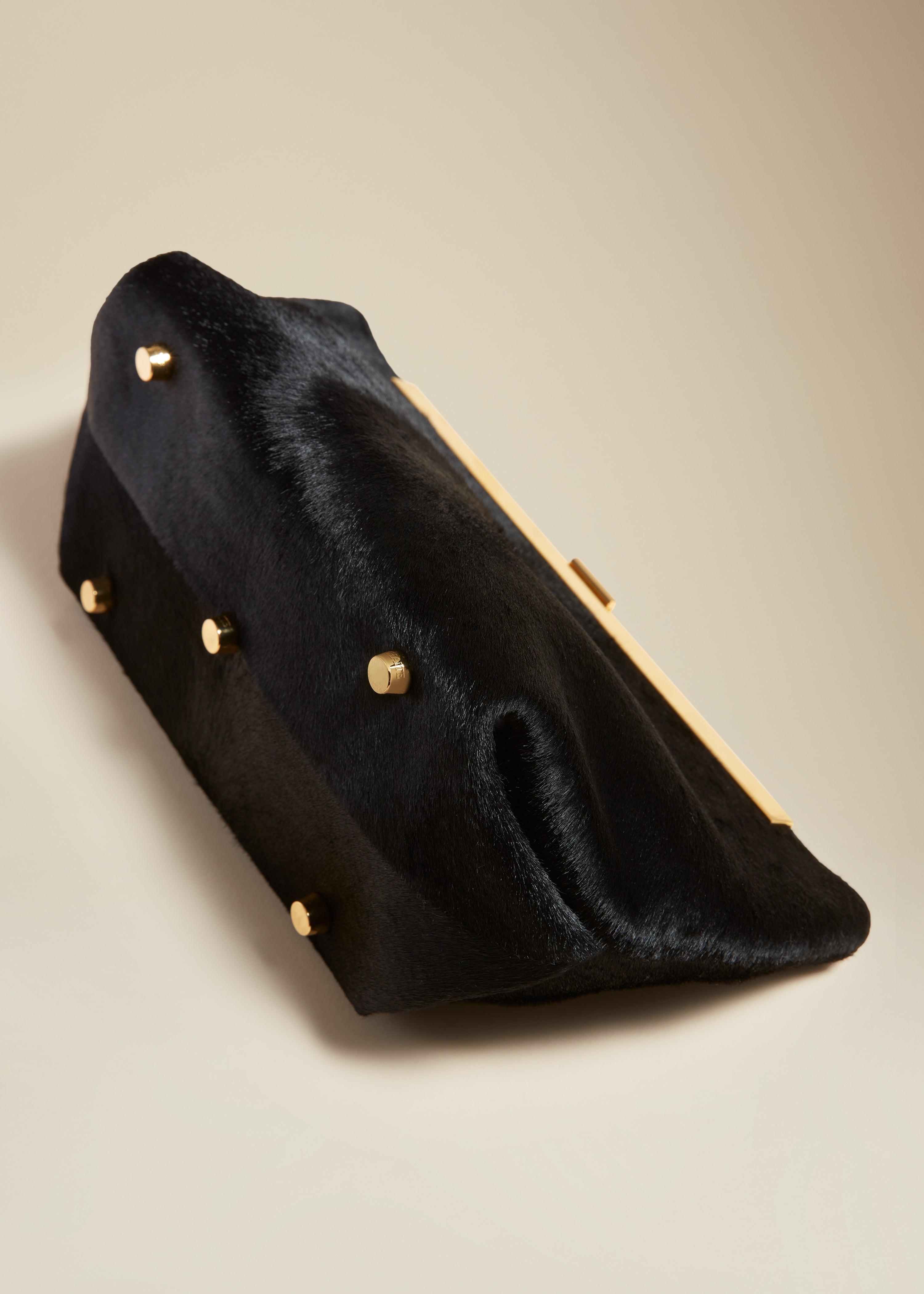 The Aimee Clutch in Black Haircalf - The Iconic Issue