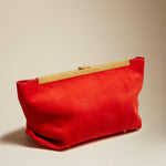 The Aimee Clutch in Scarlet Suede - The Iconic Issue