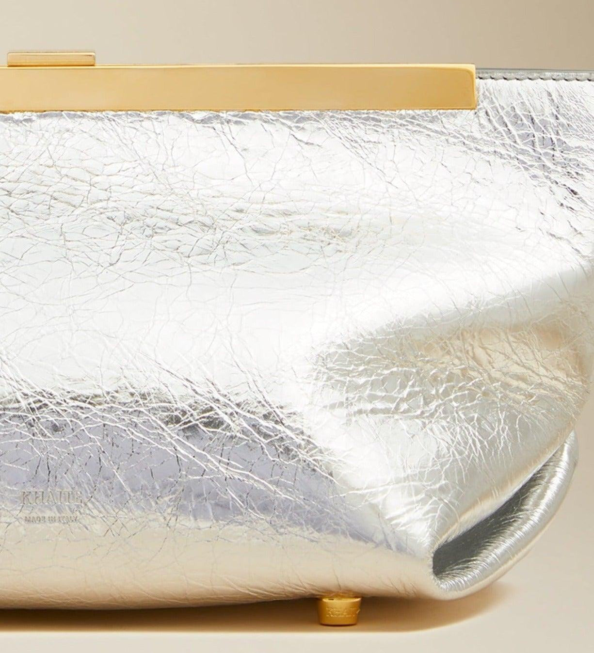 The Aimee Clutch in Silver Leather - The Iconic Issue