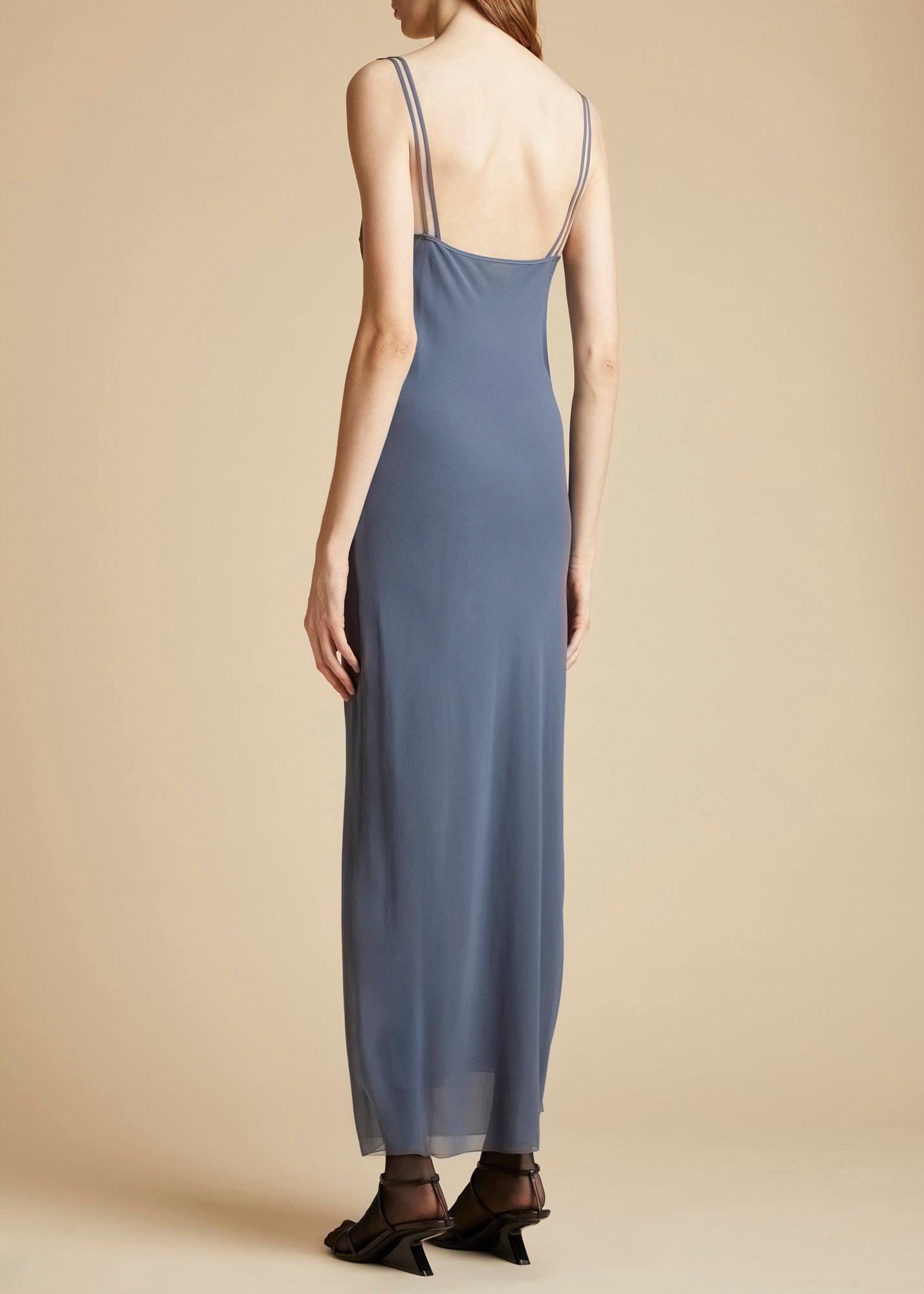 The Allegra Slip Dress in Slate - The Iconic Issue