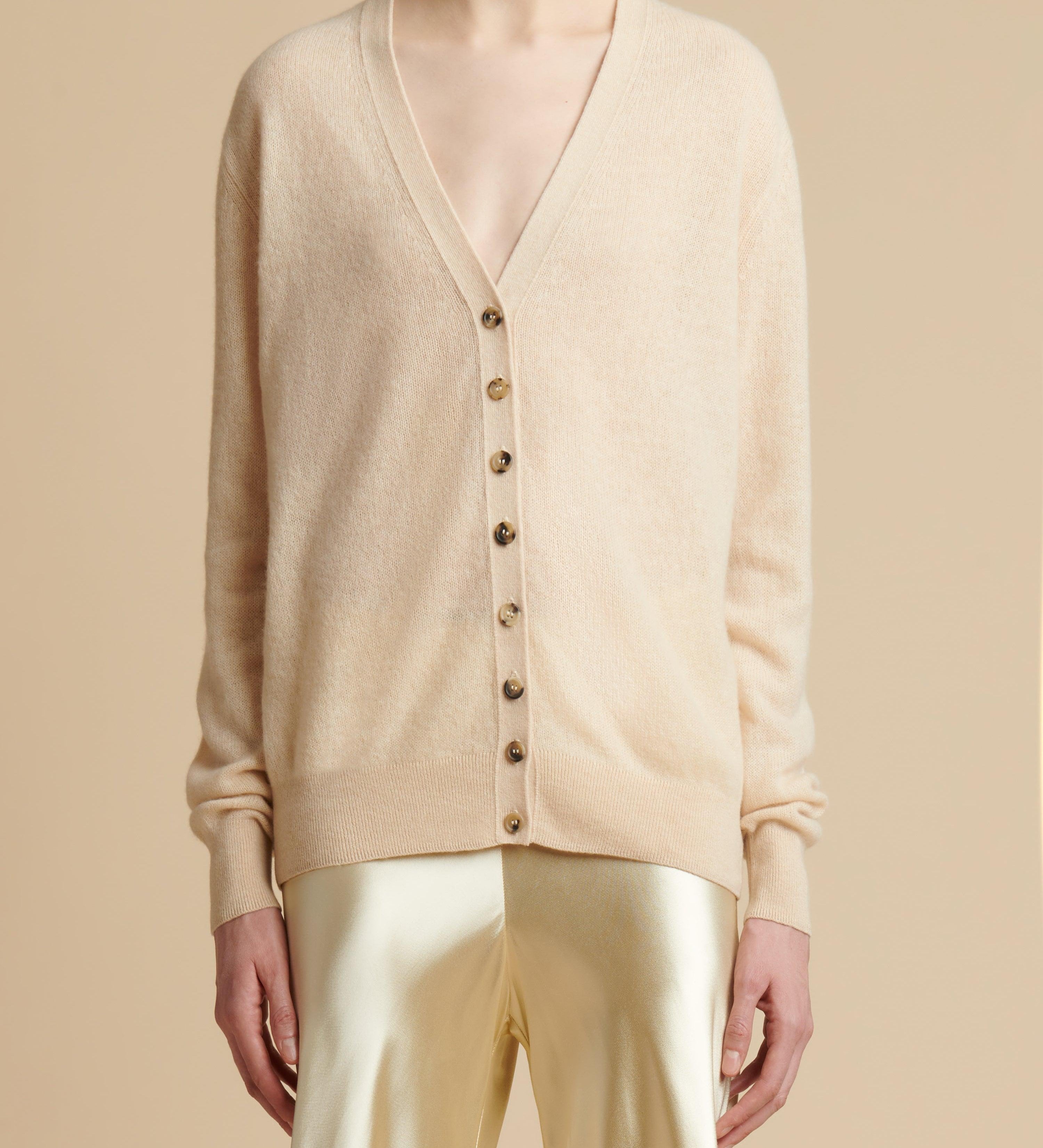 The Amelia Cardigan in Custard - The Iconic Issue