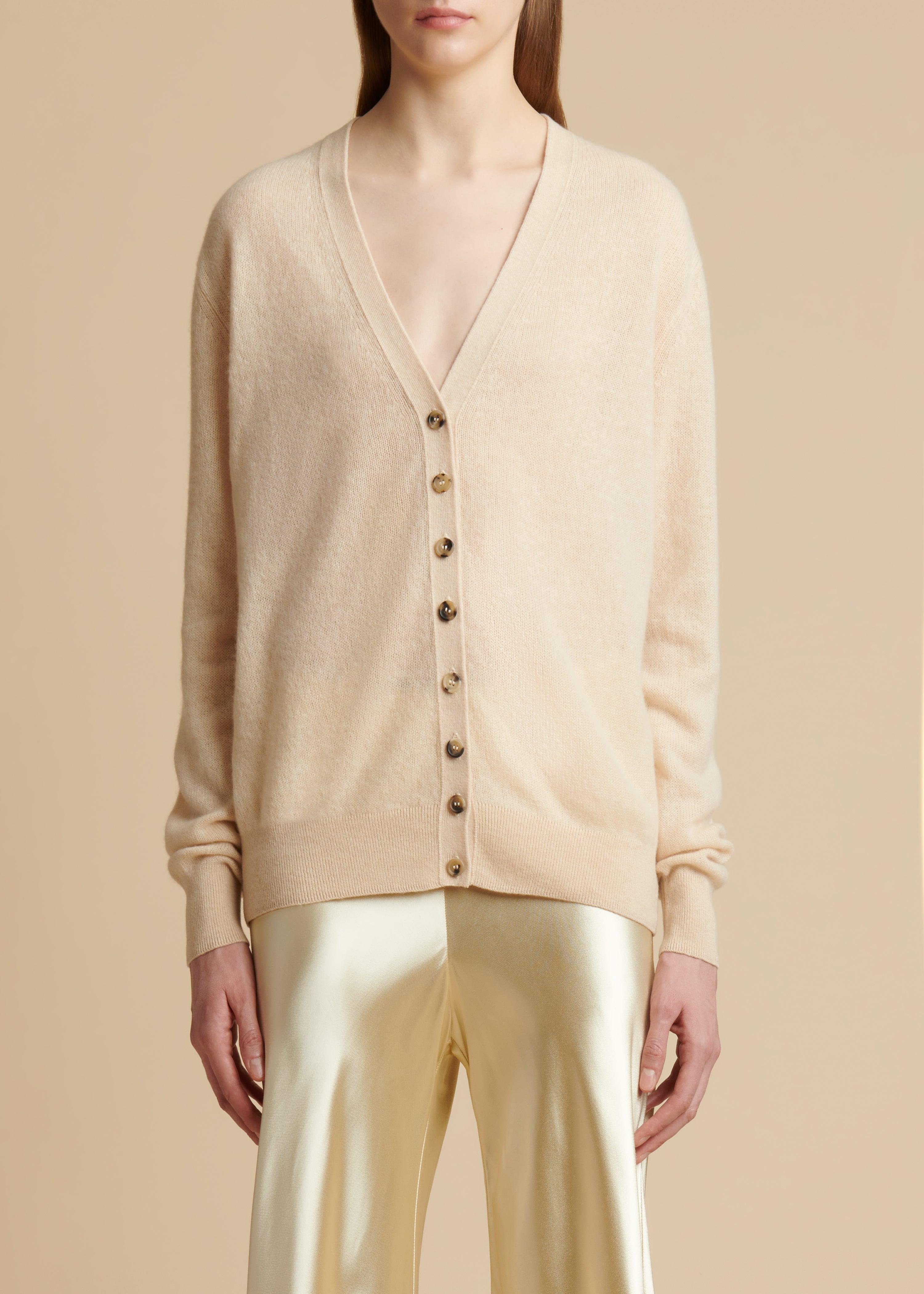 The Amelia Cardigan in Custard - The Iconic Issue