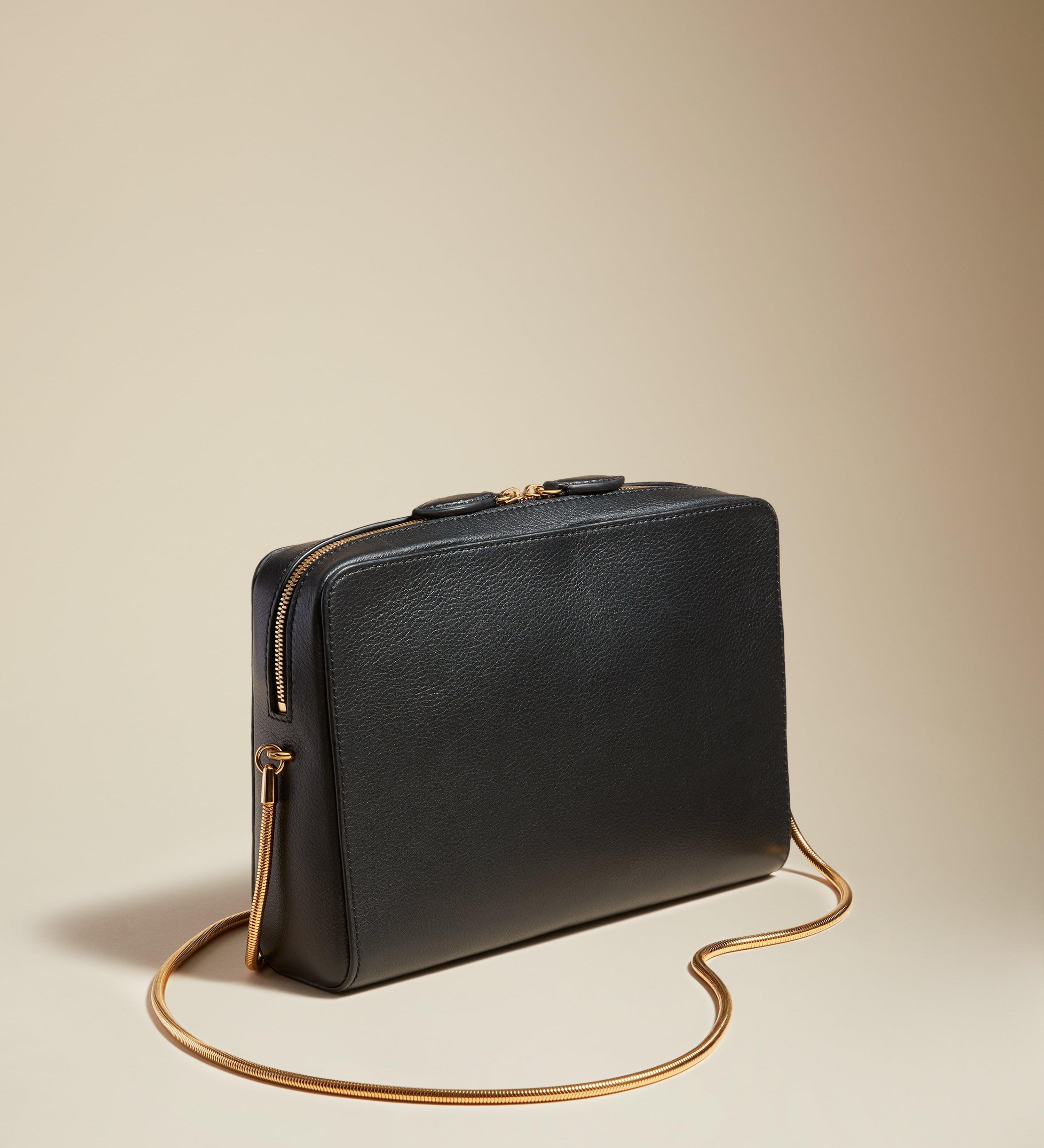 The Anna Crossbody Bag in Black Leather - The Iconic Issue