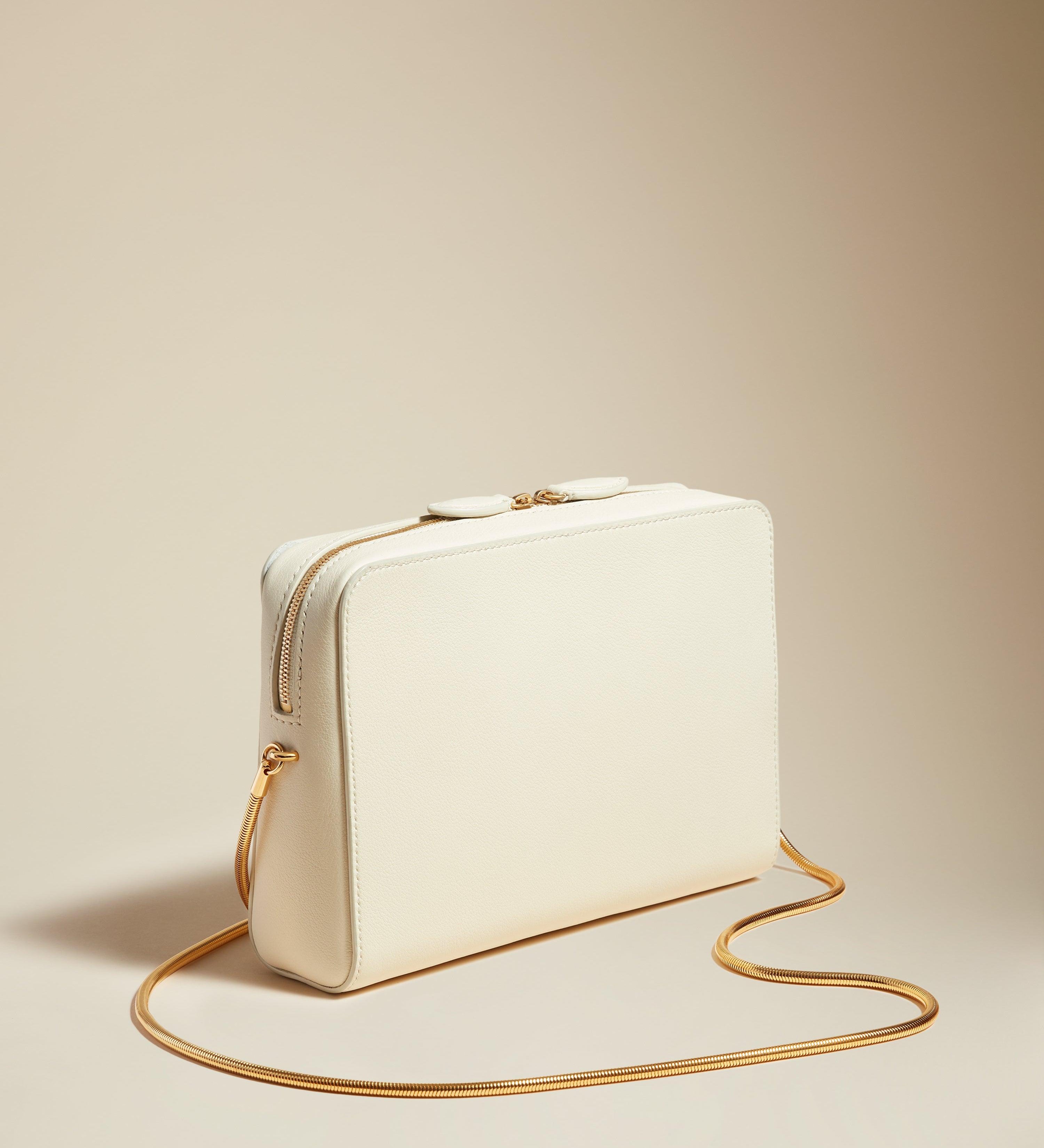 The Anna Crossbody Bag in Ivory Leather - The Iconic Issue