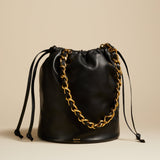 The Medium Aria Bag in Black Leather