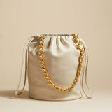 The Medium Aria Bag in Off-White Leather