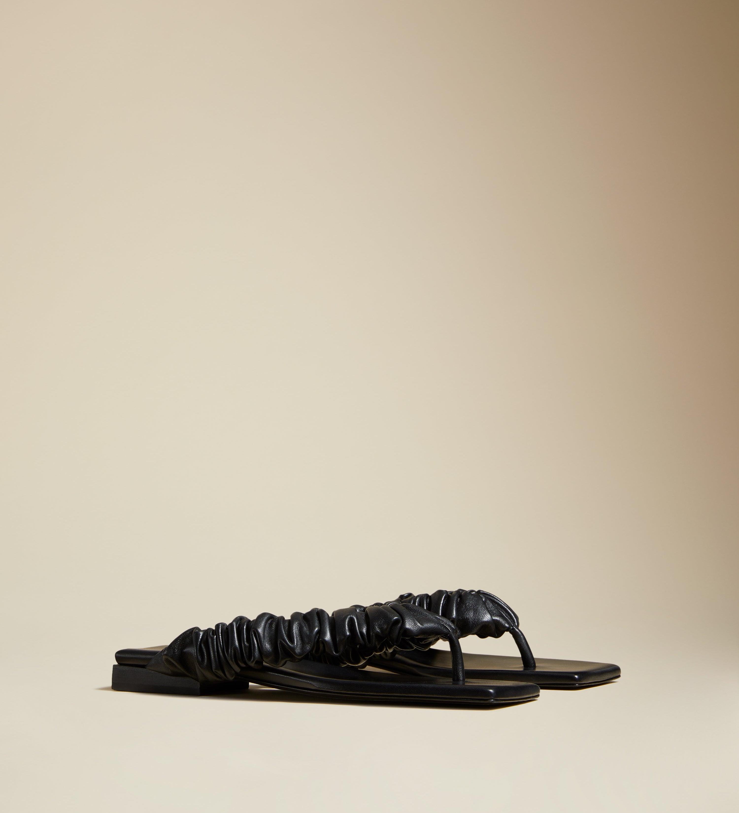The Ash Sandal in Black Leather - The Iconic Issue