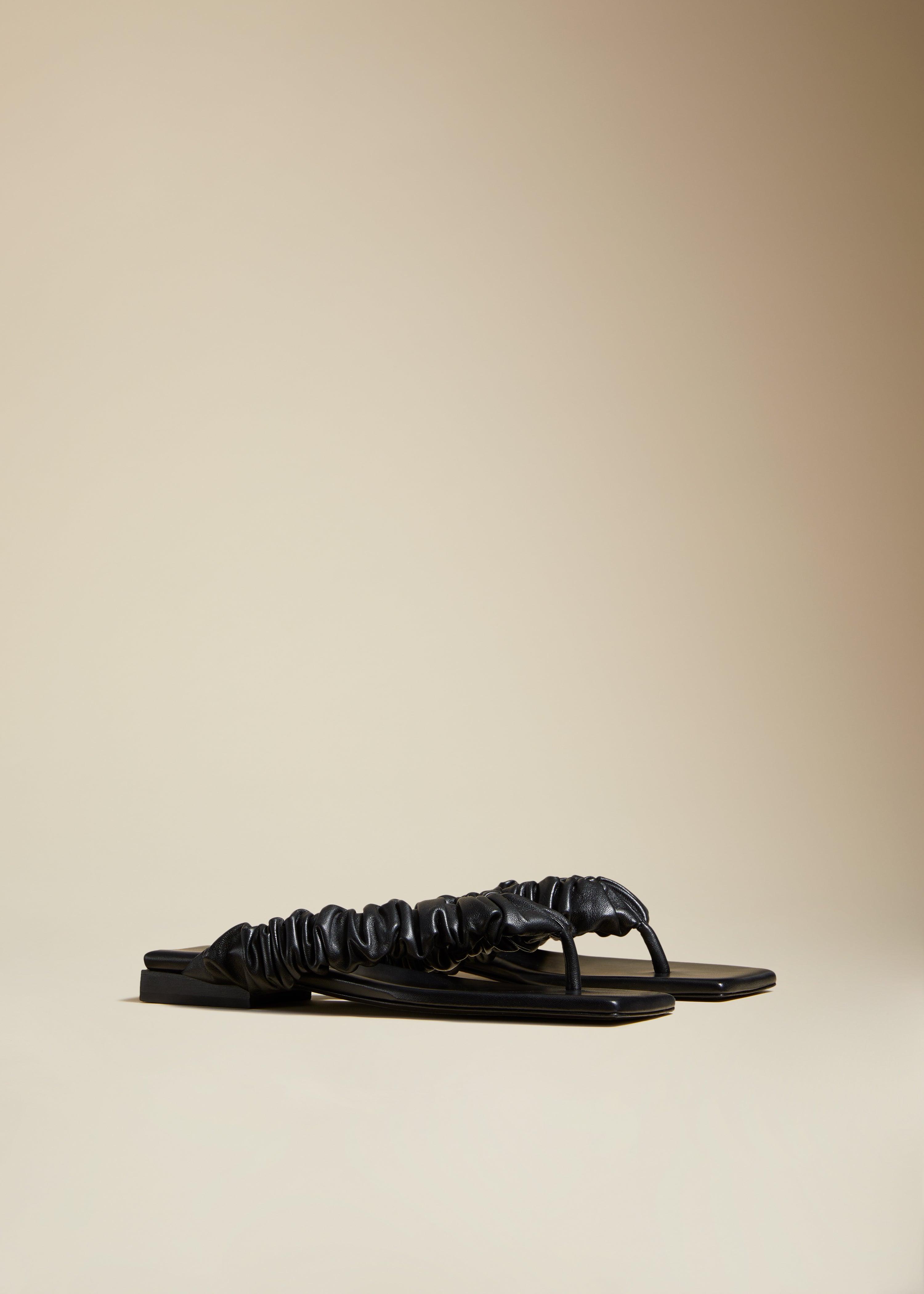 The Ash Sandal in Black Leather - The Iconic Issue