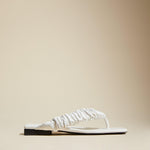 The Ash Sandal in Warm White Leather - The Iconic Issue